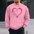 thumbnail image 2 of Stamzod Valentines Sweatshirts for Men Long Sleeve Lover Heart Casual Tops Loose Crew Neck Sweatshirt for Mens Pink E M, 2 of 6
