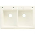 thumbnail image 3 of Transolid Radius 33in x 22in silQ Granite Drop-in Double Bowl Kitchen Sink with 3 CBD Faucet Holes, In White, 3 of 4