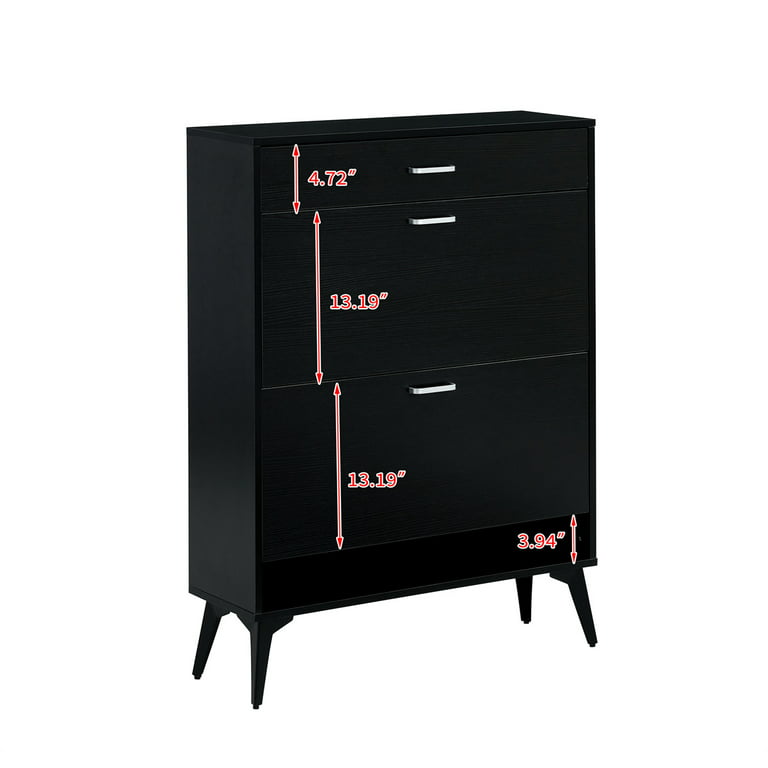 Shoe Cabinet, Shoe Storage Shelves Entry Table with 2 Flip Drawers