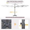 thumbnail image 4 of Outsunny ⌀ 9.6' Patio Hanging Offset Umbrella Aluminum Pole, 360° Rotation, 4 of 10