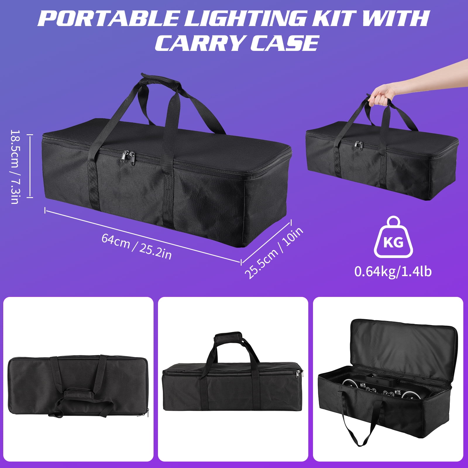 JAJALUYA 2Pack 7-in-1 DJ Lights with Stand DMX & Remote Professional Double Head Magic Ball Stage Light with Tripod Bag