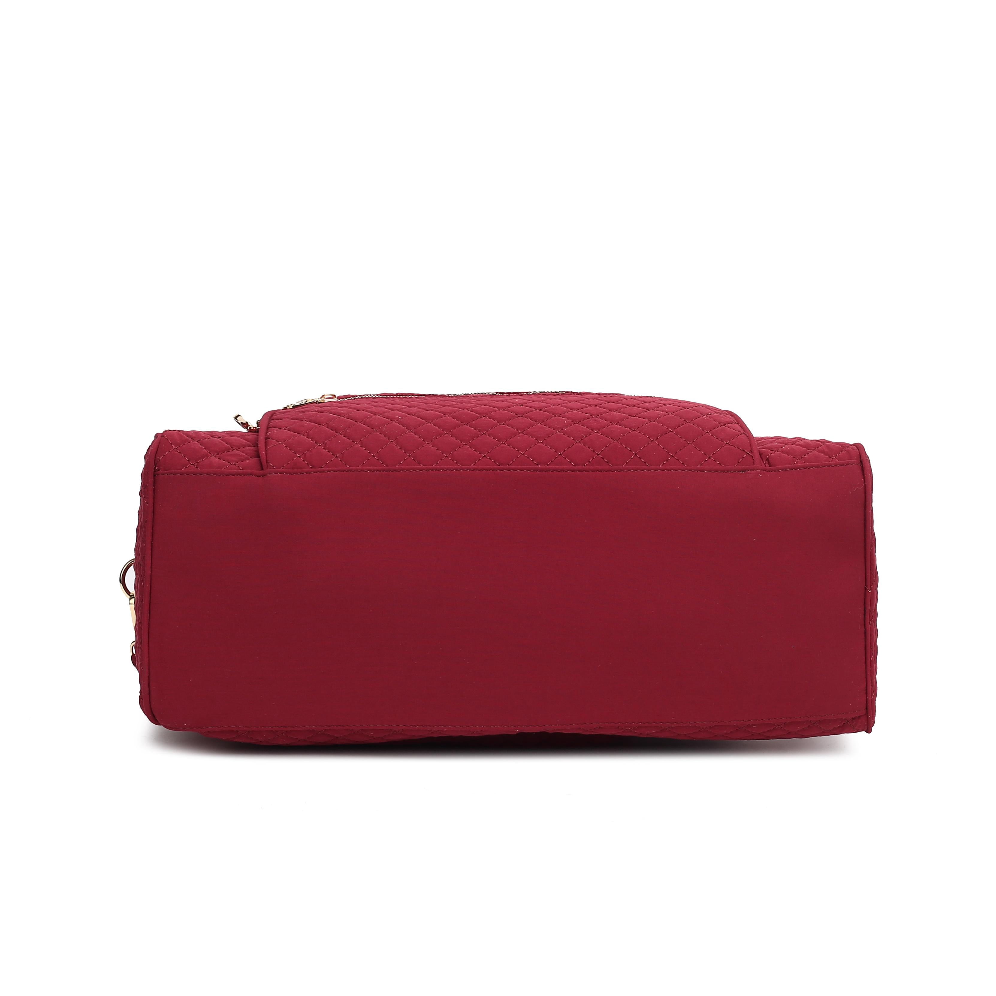 MKF Collection Jayla Women’s Solid Quilted Cotton Duffle Bag For Travel by Mia K - Brown
