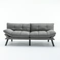 thumbnail image 4 of Sesslife 71" Velvet Futon Sofa Bed with Adjustable Armrests, Convertible Futon Couch, Sectional Couches for Living Room, Bedroom, Apart, Office, 3-Level Adjustable Backrest(Gray), 4 of 8