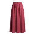 thumbnail image 5 of Skirts for Women Elegant High Waist Pleated Midi Skirt for Everyday Casual Work and Wear with Breathable and Handy Pockets Red L, 5 of 5