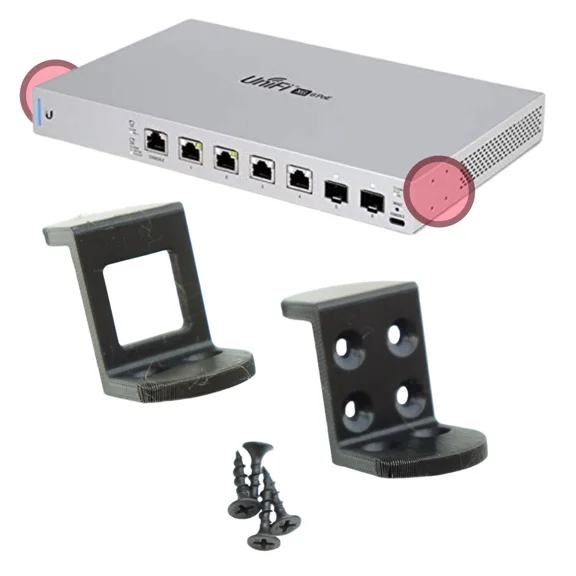 RHEA- Angle Bracket Mount Set For Unifi Us-Xg-6Poe Switch - Wall & Desk Mount