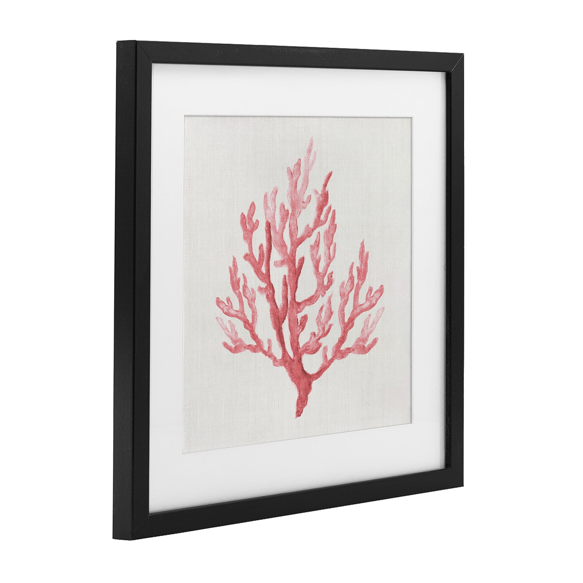 Stupell Industries Muted Pink Coral Branch Black Framed Print Under Glass, design by Janet Tava