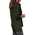 thumbnail image 4 of Wenyuyu Womens Button Down Tshirts Lightweight Solid Color Blouses Roll Long Sleeve V-Neck Tops Split Hem Shirts Green 4XL, 4 of 7