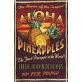 thumbnail image 2 of Art.com Aloha Pineapples - Vintage Sign Stretched Canvas Print Wall Art by Lantern Press, 24" x 36", 2 of 4