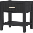 thumbnail image 4 of 2-Tier Nightstand, End Bedside Table with Drawer ＆ Open Storage, Night Stands for Small Spaces, Side Table for Bedroom, Living Room, Bedroom (Black), 4 of 8