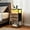 Vintage, variant on Tall Nightstand with Charging Station and LED Lights, Bedside Table with Fabric Drawers, Open Shelves Storage for Bedroom, Vintage