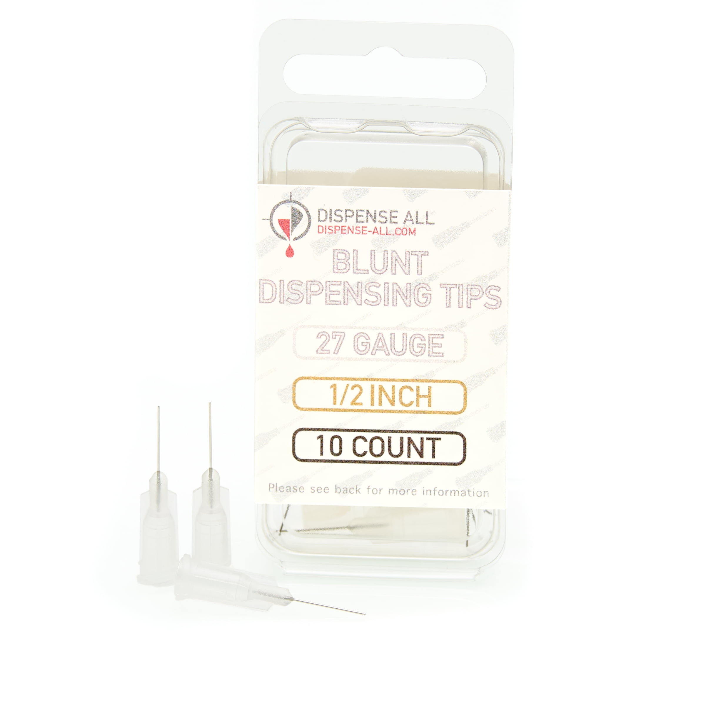 Dispense All 27 Gauge 1/2 Inch Blunt Tipped Dispensing Needle, Luer