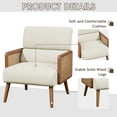 thumbnail image 3 of Andeworld Fabric Upholstered Living Room chairs,Mid-century Armchairs with Rattan Armrests,Single Modern Accent Chairs for Living Room,bedroom(Beige), 3 of 7
