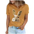 thumbnail image 2 of Tops de Cuello Alto para las Mujeres Amante Impreso Camiseta Cuello Redondo Manga Corta, Poliéster Spandex, 2 of 7