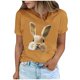 thumbnail image 2 of Tops de Cuello Alto para las Mujeres Amante Impreso Camiseta Cuello Redondo Manga Corta, Poliéster Spandex, 2 of 7