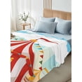 thumbnail image 4 of Cartoon House Full Size Flat Sheet, Wrinkleproof & Fadeproof Cooling Flat Bed Sheet Only, Funny Playground Blue Sky White Breathable Soft Bedding Top Sheets 81 x 96 Inches, 4 of 8