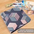 thumbnail image 4 of FORMRS 3 Ring Photo Album 4"x6" Self Adhesive Large Capacity PU Leather Cover, Dark Cubes, 4 of 8