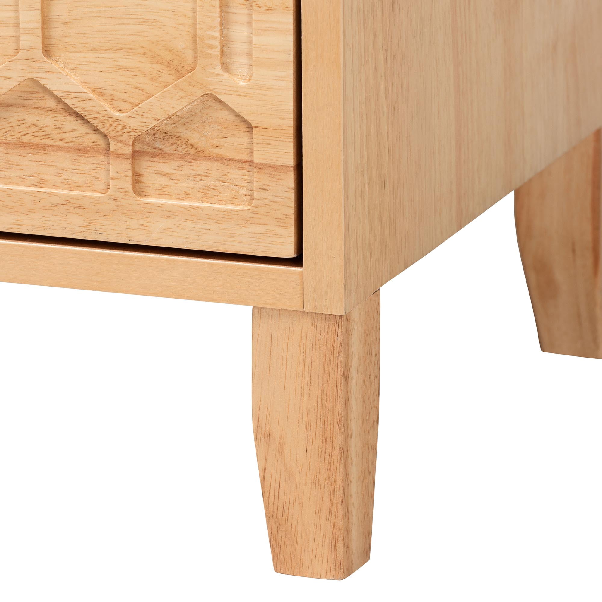 Baxton Studio Hosea Japandi Nightstand, 2-Drawer, Natural