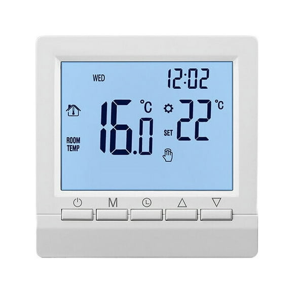 nipocaio Digital WiFi Thermostat, Programmable Adjustable Wired Battery Model with LCD Display, Blue