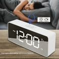 thumbnail image 3 of Multifuncional USB Carga Música Digital Snooze Despertador Retroiluminación Espejo Pantalla Blanco, 3 of 8