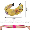 thumbnail image 2 of Headbands Knot Turban Vintage Diamond Hairband Handmade Beaded Flower Hair Hoops Fashion Glitter Headband, 2 of 4