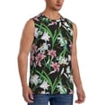 thumbnail image 2 of Fotbe Lilies Flowers Men's Camiseta sin Mangas Estampada para Hombres, Playera Casual para Gimnasio, Entrenamiento, Playa-Large, 2 of 7