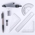 thumbnail image 2 of Math Geometry Kit Math Geometry Kit 8pcs Geometry Tools Compasses Ruler Set Square Geometric Protractors Mechanical Pencils Eraser in Stylish Storage Box(8PCS), 2 of 5