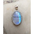 thumbnail image 2 of Solid 925 Sterling Silver Pendant For Women Men, Genuine Rainbow Moonstone Oval Gemstone Unique Handcrafted June Birthstone Pendant, 2 of 5