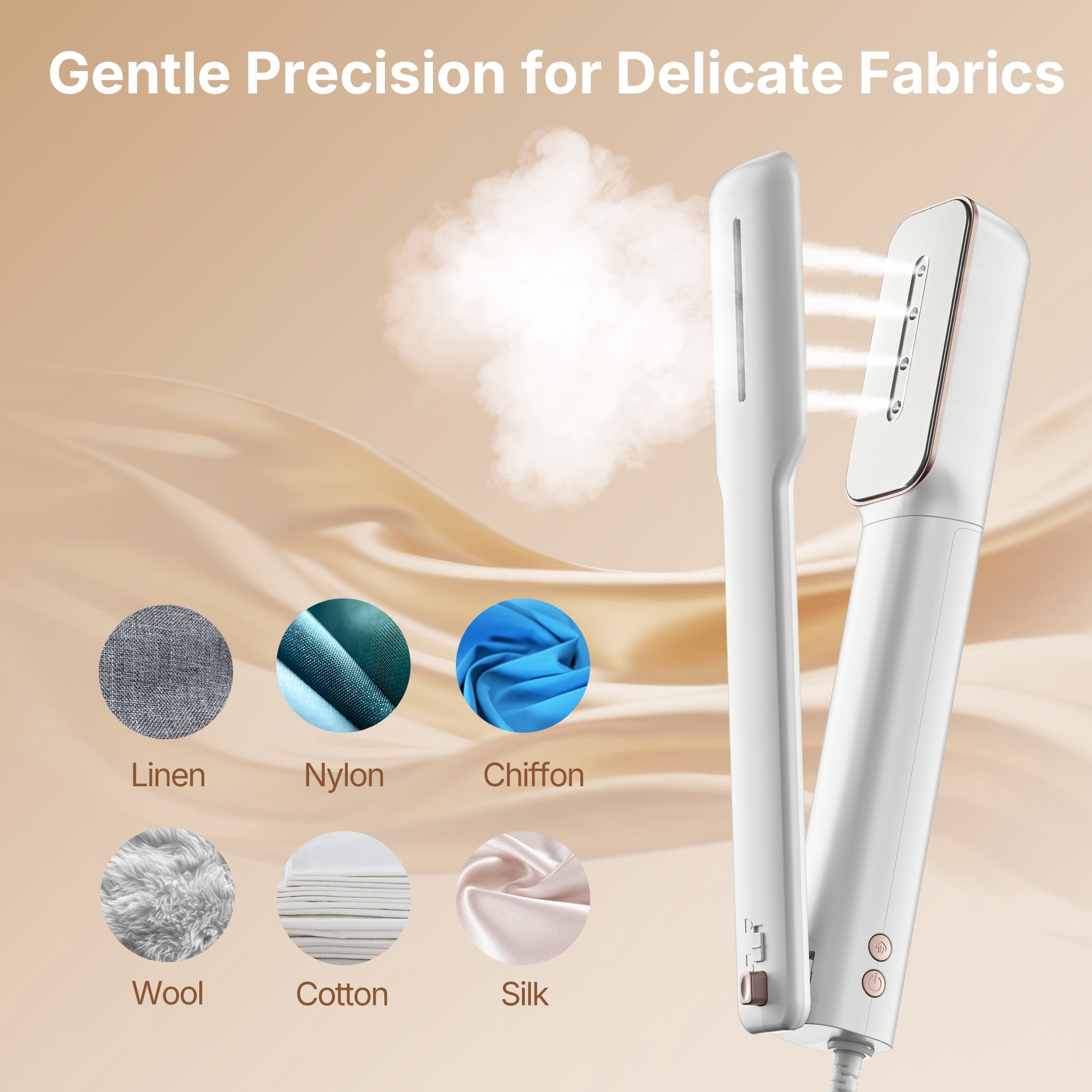 Newbealer Portable Steam Iron & Garment Steamer - 3-in-1 Clamp Style Travel Iron, Dual Voltage, Auto Shut-Off, No Board Needed