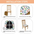 thumbnail image 4 of Colorful Dinosaur and Nature Pattern Seat Covers for Dining Room Chairs Set Of 4,Stretch Printed Washable Chair Seat Cover with Elastic Ties and Button,Removable Waterproof Couch Cushion Covers, 4 of 6