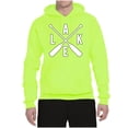 thumbnail image 2 of Wild Bobby, Lake Cross Paddles, Unisex Graphic Hoodie Sweatshirt, Safety Green, Large, 2 of 4
