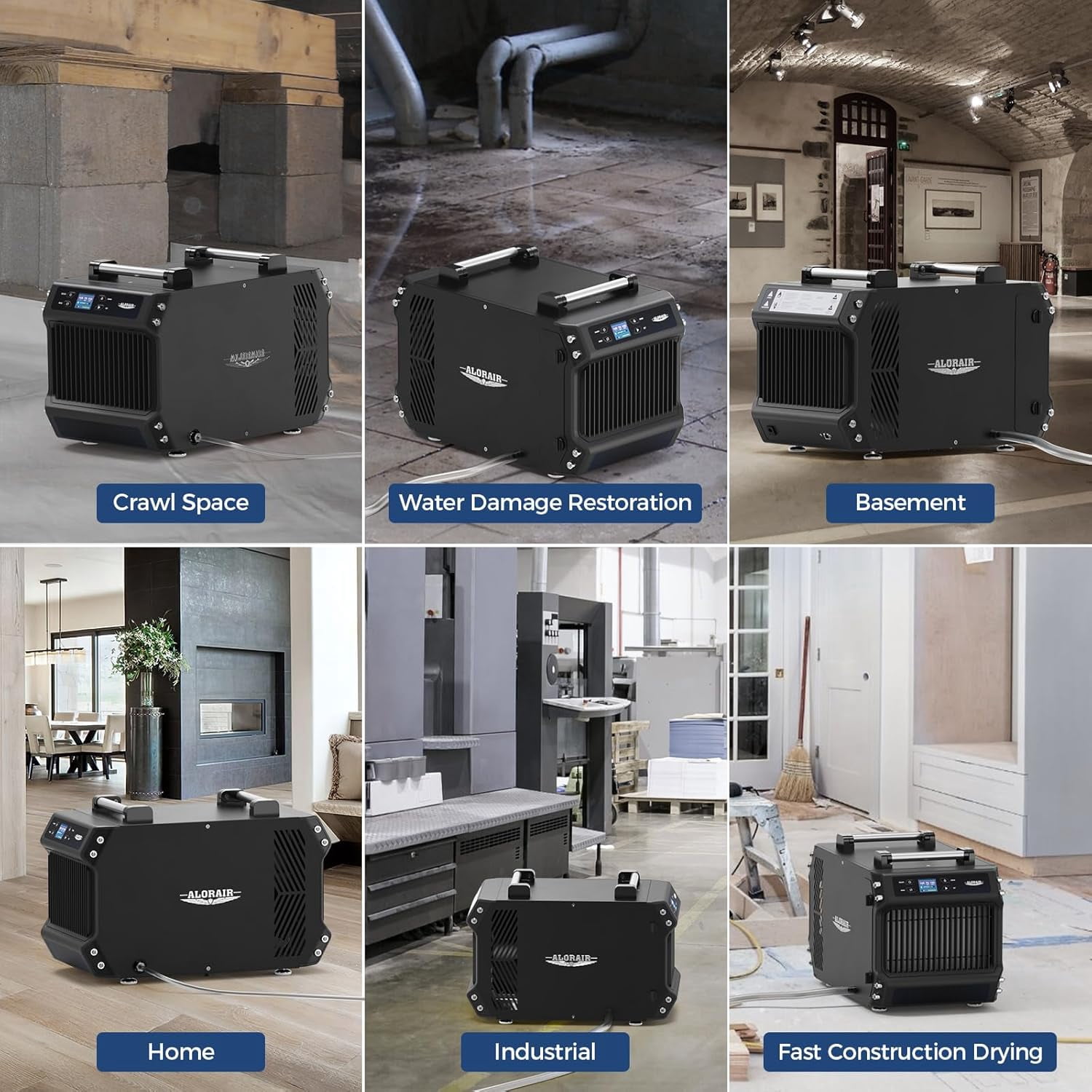 ALORAIR 145 Pint Crawl Spaces Dehumidifier with Pump and Drain Hose,  Auto Defrost for Crawlspaces, Commercial, Basements, and Large Rooms up to 1800 Sq.Ft