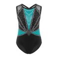 thumbnail image 3 of TSSOE Kids Girls 3-Piece Set Athletic Unitards Gymnastics Leotards Tumbling Clothes Ballet Dance Biketards Green&Black 16, 3 of 7