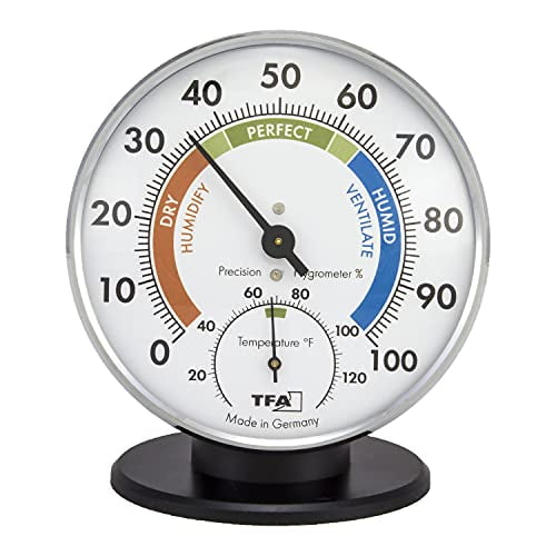 TFA 45.2033 Tablestand Silver Analog Thermo-Hygrometer