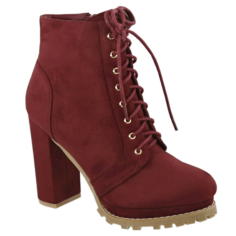 beige lug sole booties