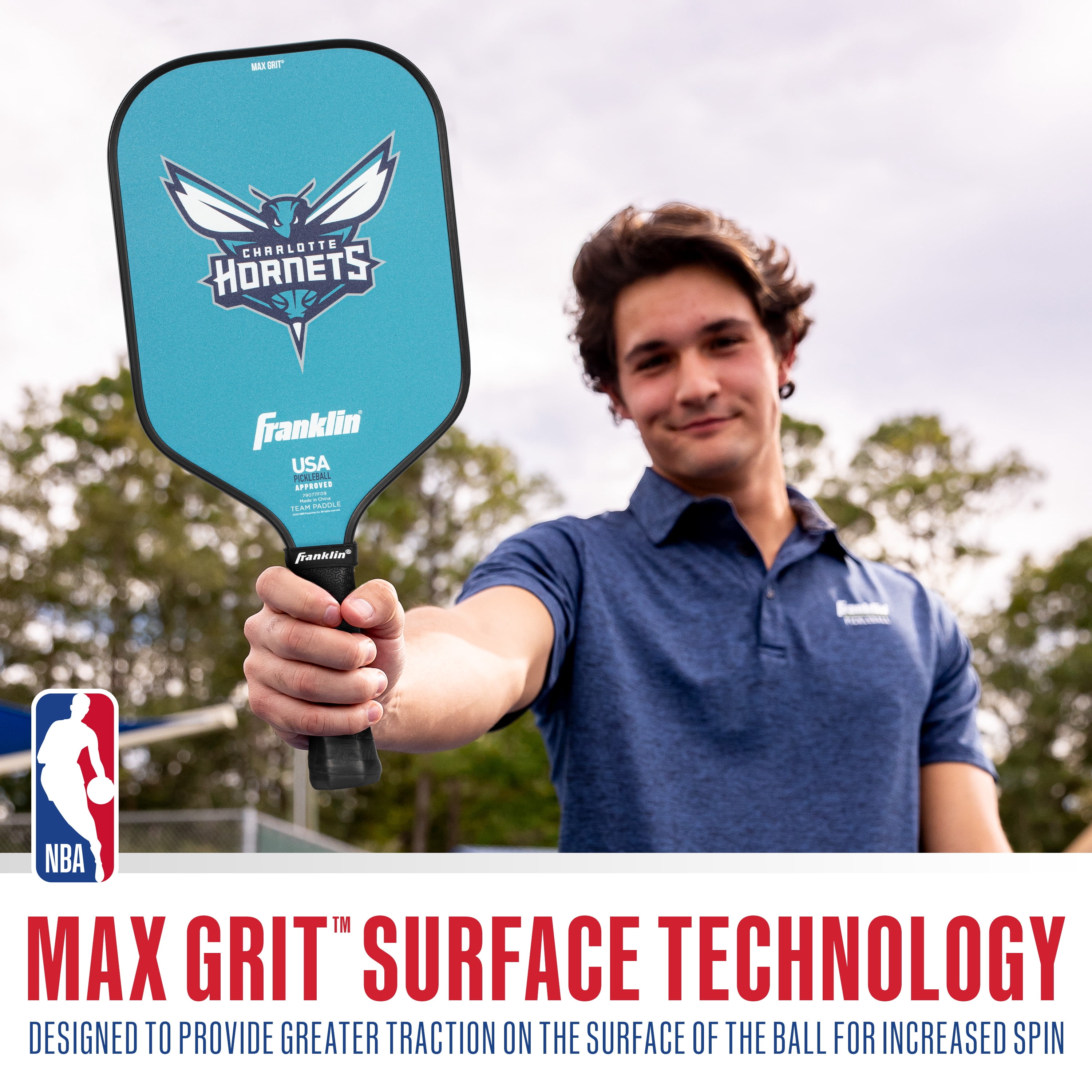 Franklin Sports NBA Charlotte Hornets Pickleball Paddle - Official NBA Team Pickleball Paddles - USAP (USAPA) Approved Premium Quality Pickleball Paddles - Authentic Team Logos + Colors