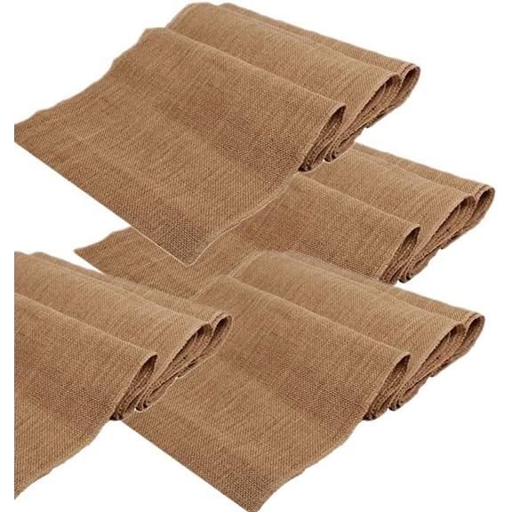 AAYU 4 pcs Pack - 14 Inch x 72 inch, Jute Burlap Table Runner for Small Table, Rustic Dinning Decor (14 inch x 72 inch)