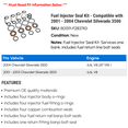 thumbnail image 2 of Fuel Injector Seal Kit - Compatible with 2001 - 2004 Chevy Silverado 3500 2002 2003, 2 of 2