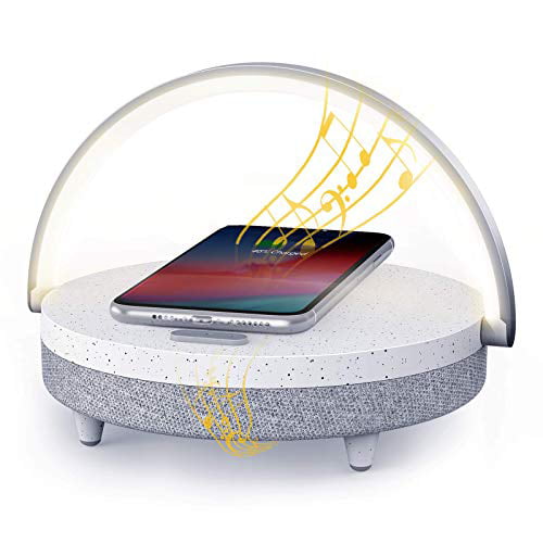 LED Night Light, EZVALO Music Table Lamp with Wireless Charger 10W 