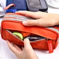 thumbnail image 4 of Estuche para lápices Lápices de gran capacidad Estuche para lápices escolar Papelería Estuche para bolígrafos Bolsas de almacenamiento para estudiantes de escritorio Organizador Accesorio Naranja Irene Inevent EL005388-04, 4 of 7