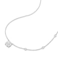 thumbnail image 4 of London Fine Jewelry 14K Gold 1.03 CTTW Natural Diamond Cluster Solitaire Necklace for Women, Dainty Station Necklace, Diamond Wedding Jewelry 16~20" Extendable Chain (H Color, SI1-SI2 Clarity), 4 of 5