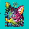 thumbnail image 5 of Wild Bobby Dean Russo Cat Wearing a Crown Thinking Cat Crowned Cat Lover Women Slim Fit Junior Tee, Tahiti Blue, Medium, 5 of 5