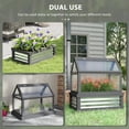 thumbnail image 4 of Raised Garden Flower Bed Kit with Greenhouse, Wooden Cold Frame Planter, 35.5" x 22.5" x 38.25", Gray, 4 of 7
