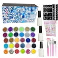 thumbnail image 1 of Christmas Glitter Tattoo Kits Template Flash Rhinestone Glitter Shine Flash Powder Temporary Tattoo Set Face Body Painting Art Tools, 1 of 9