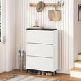 thumbnail image 6 of M optimized Shoe Storage Cabinet with 3 Flip Drawers, 47 in Tall Freestanding Shoes Organizer with Legs, Farmhouse Narrow Shoe Rack, Slim Shoe Cabinet for Entryway, Hallway, Closet, 6 of 7