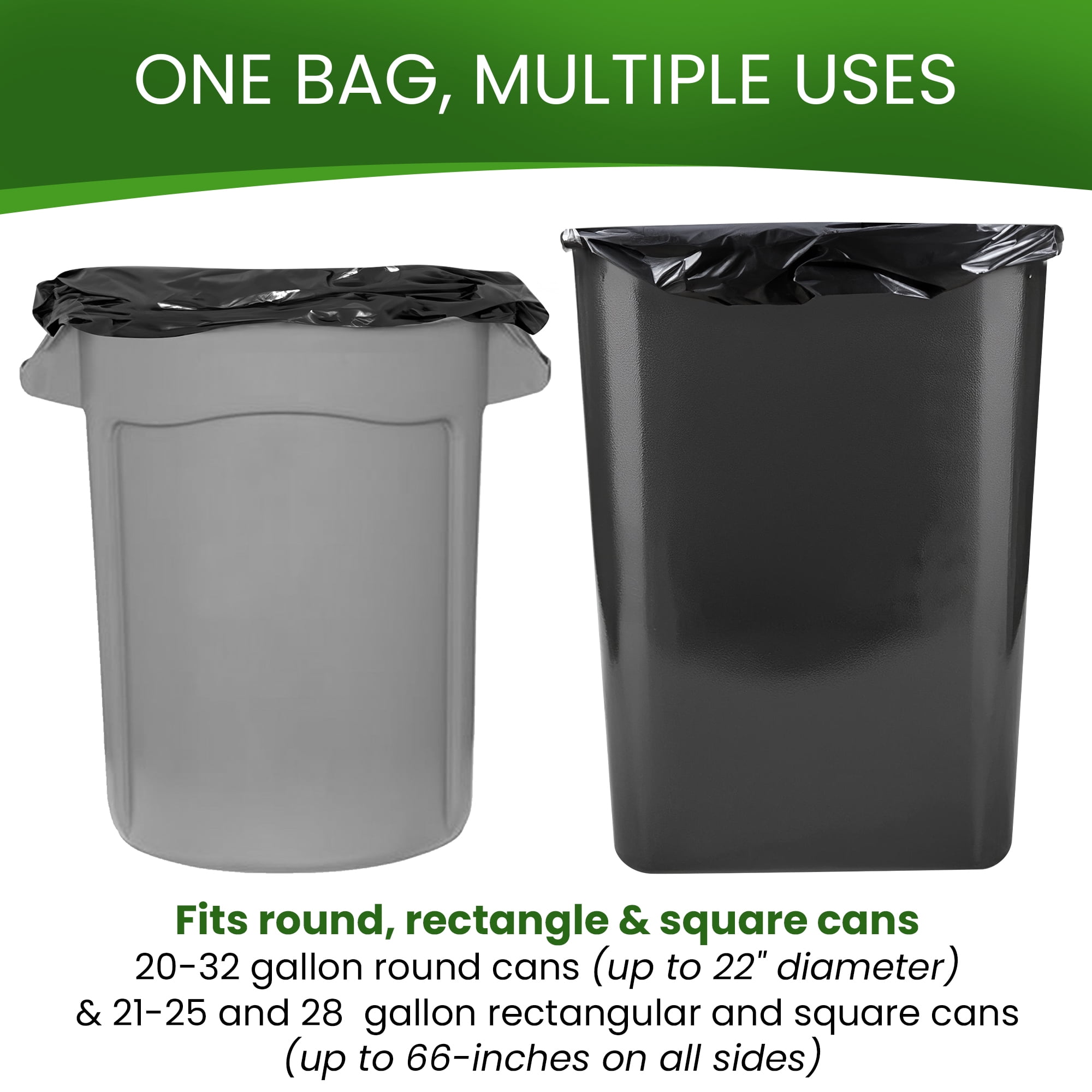 Best Option 30-33 Gallon Black Trash Bags, 100 Count Box, (33x39-inch) Commercial Heavy-Duty Garbage Bag and Can Liners