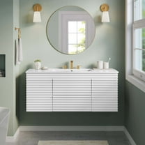 Modway Render 48" Wall-Mount Bathroom Vanity in White White