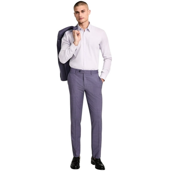 Bar Iii Mens Slim fit Dress Pants 32 / 30 Purple Solid Stretch