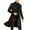 Black, variant on Augper Men's British Style Solid Long Coat Fashionable Warm Woolen Overcoat