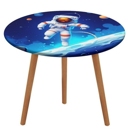 

Astronaut Space Adventure-4 Tablecloth Round Elastic Fitted Waterproof Table Cover Cloth for Dining Room Indoor Outdoor Decor XL-60