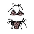 thumbnail image 1 of Baby Girl‘s Leopard Print Bikini Set Halter Bikini Top + Bikini Shorts Set, 1 of 7